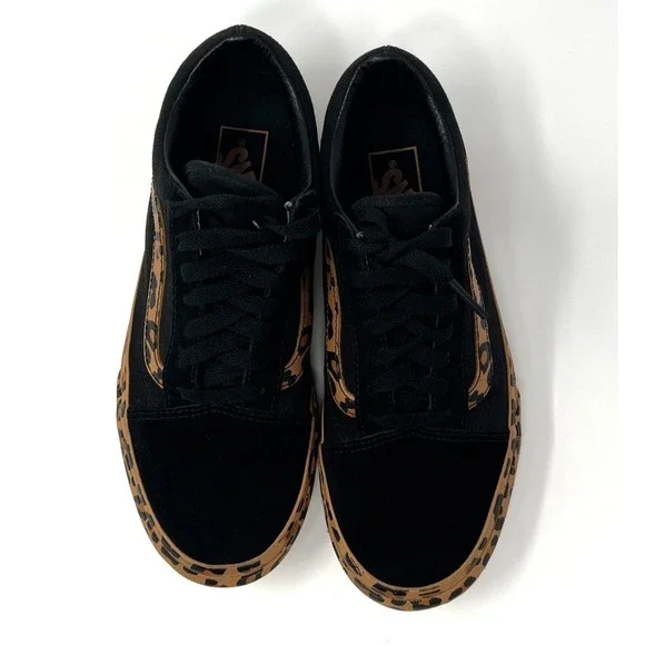 Vans Old Skool Platform Leopard Mens Size 6 Black Gum Athletic Shoes Sneakers - Picture 3 of 7